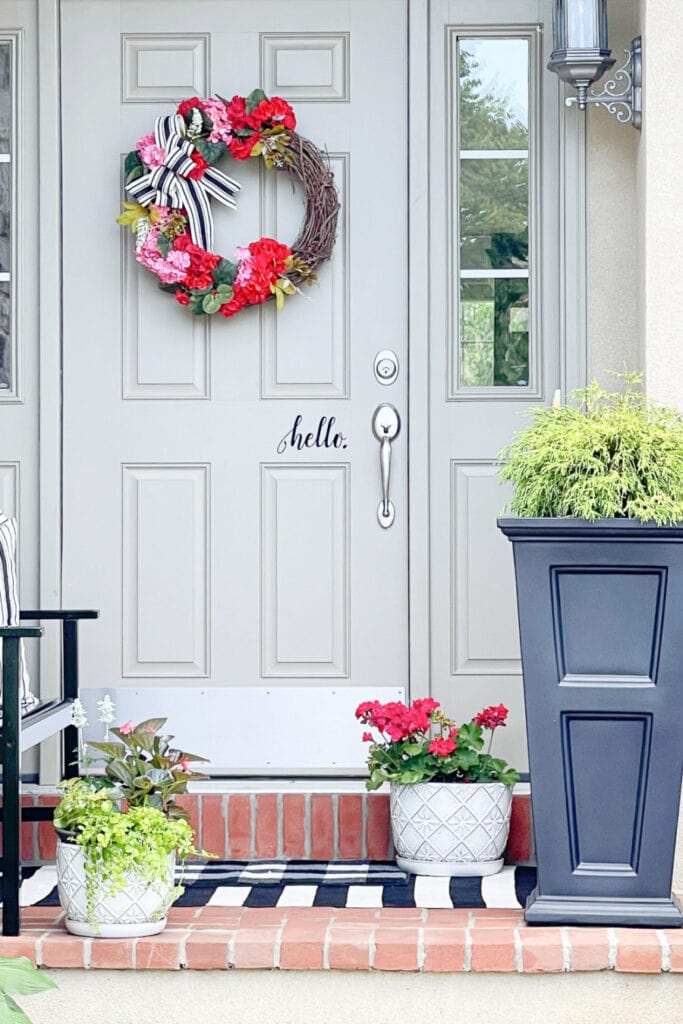 front door at Tanglewood downsized home.