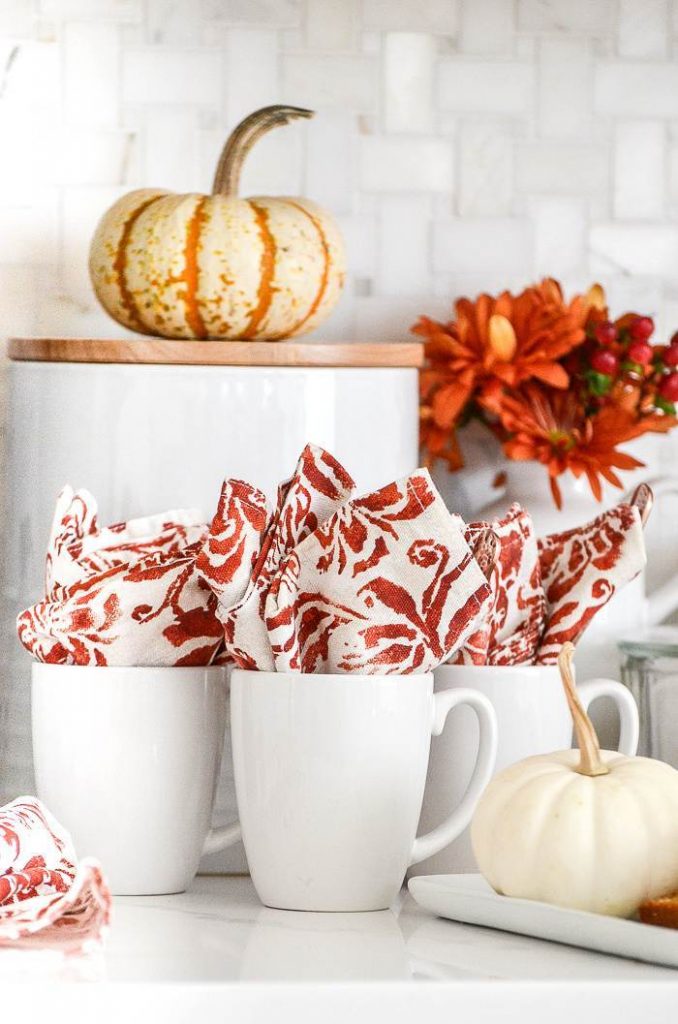 FALL COFFEE BAR ON A KITCHEN COUNTER