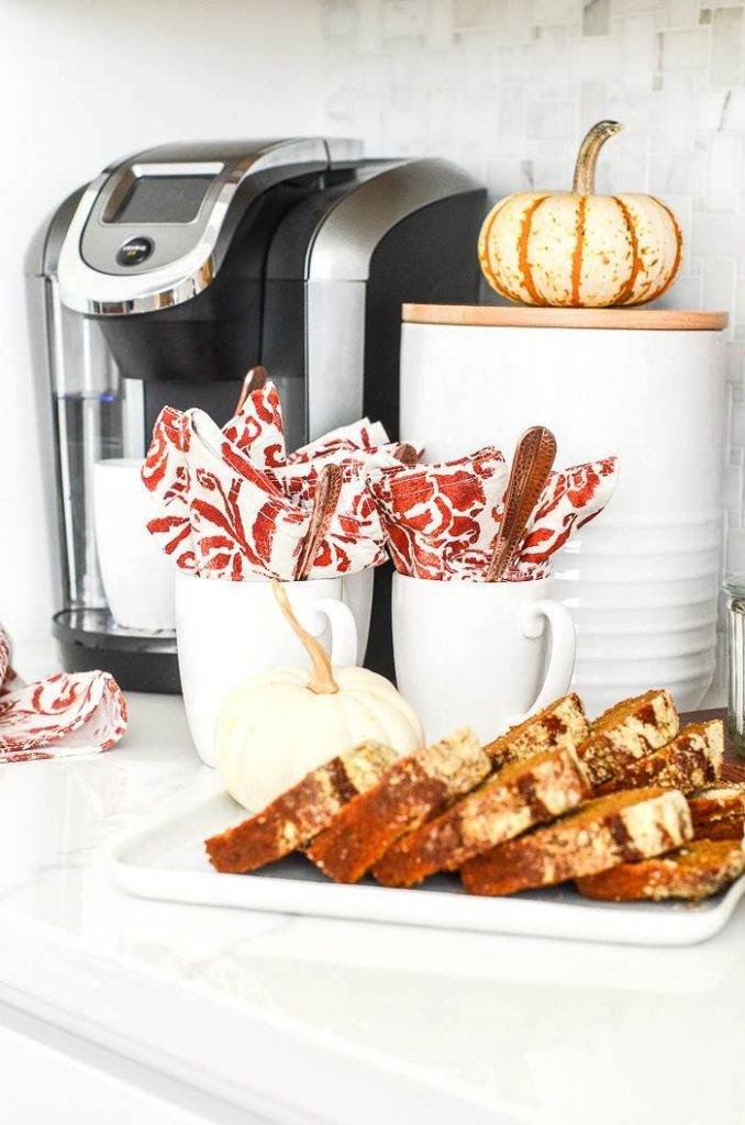 FALL COFFEE BAR ON A KITCHEN COUNTER