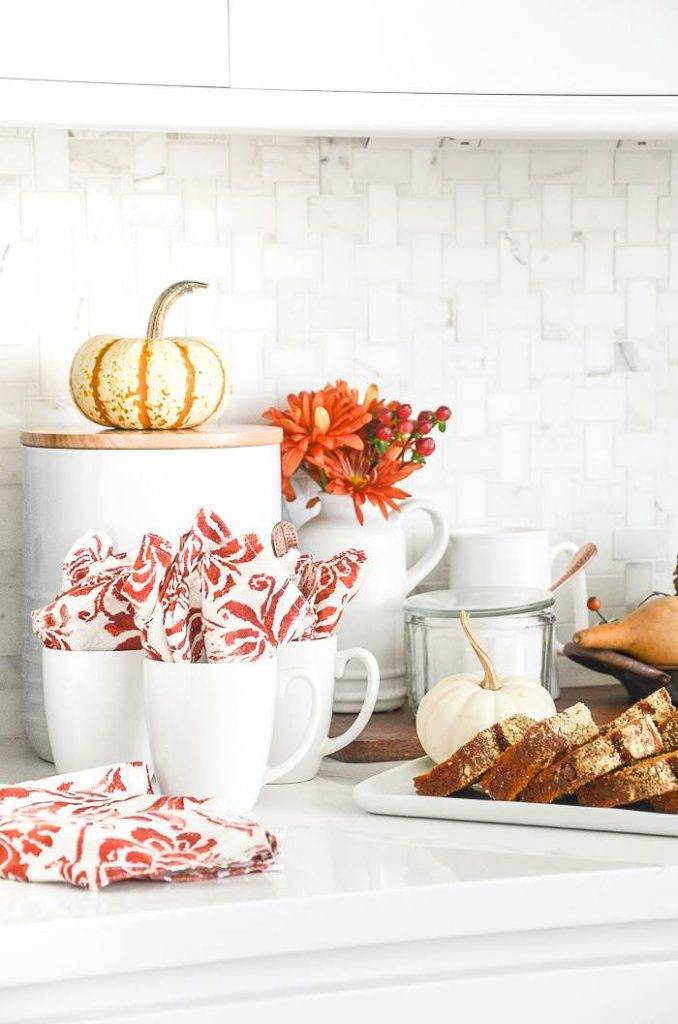 FALL COFFEE BAR ON A KITCHEN COUNTER