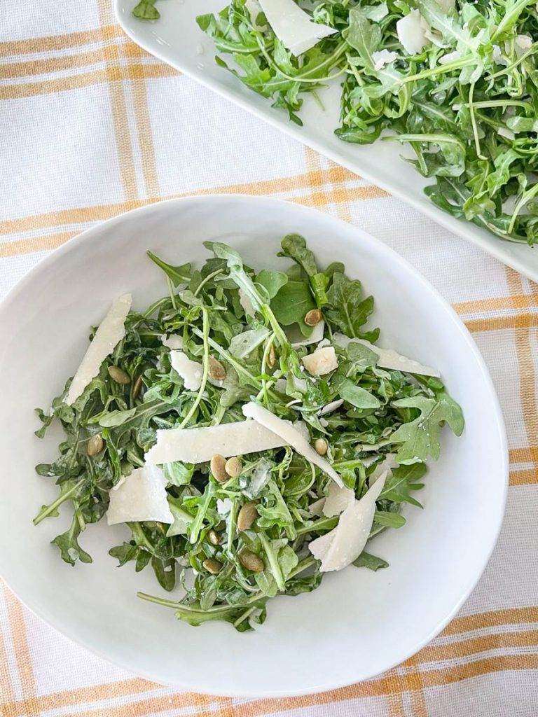 SALAD IN A WHITE BOWL