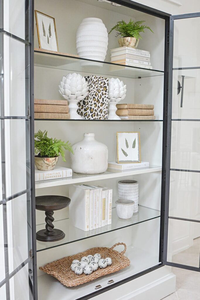 bookcase with decor