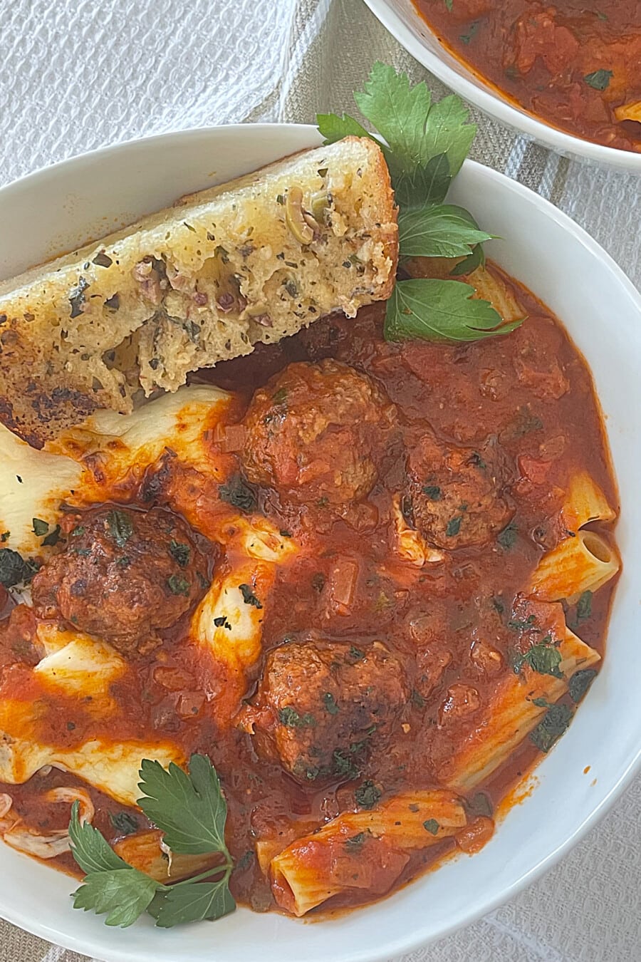 Rigatoni And Meatball soup