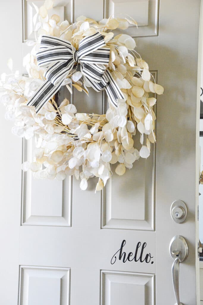 2023 FALL TOUR- Lunaria Wreath on the front door for fall