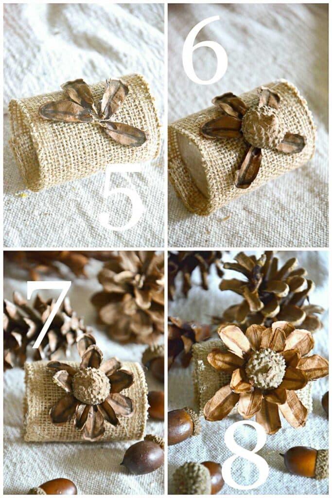 ACORN + PINECONE NAPKIN RING-instructions 1-4