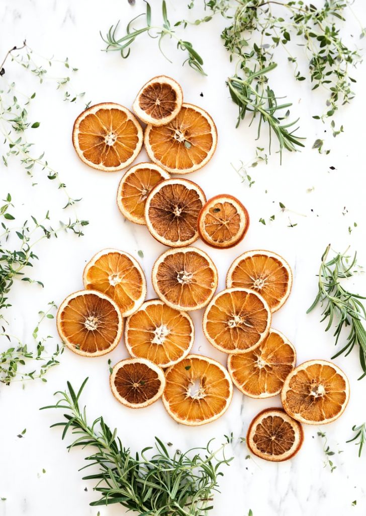 DRIED ORANGES AND HERBS TO MAKE HERB BUTTER